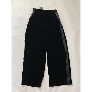 $1625 Giorgio Armani Black Velvet Pants Wide Leg Fit Size 44